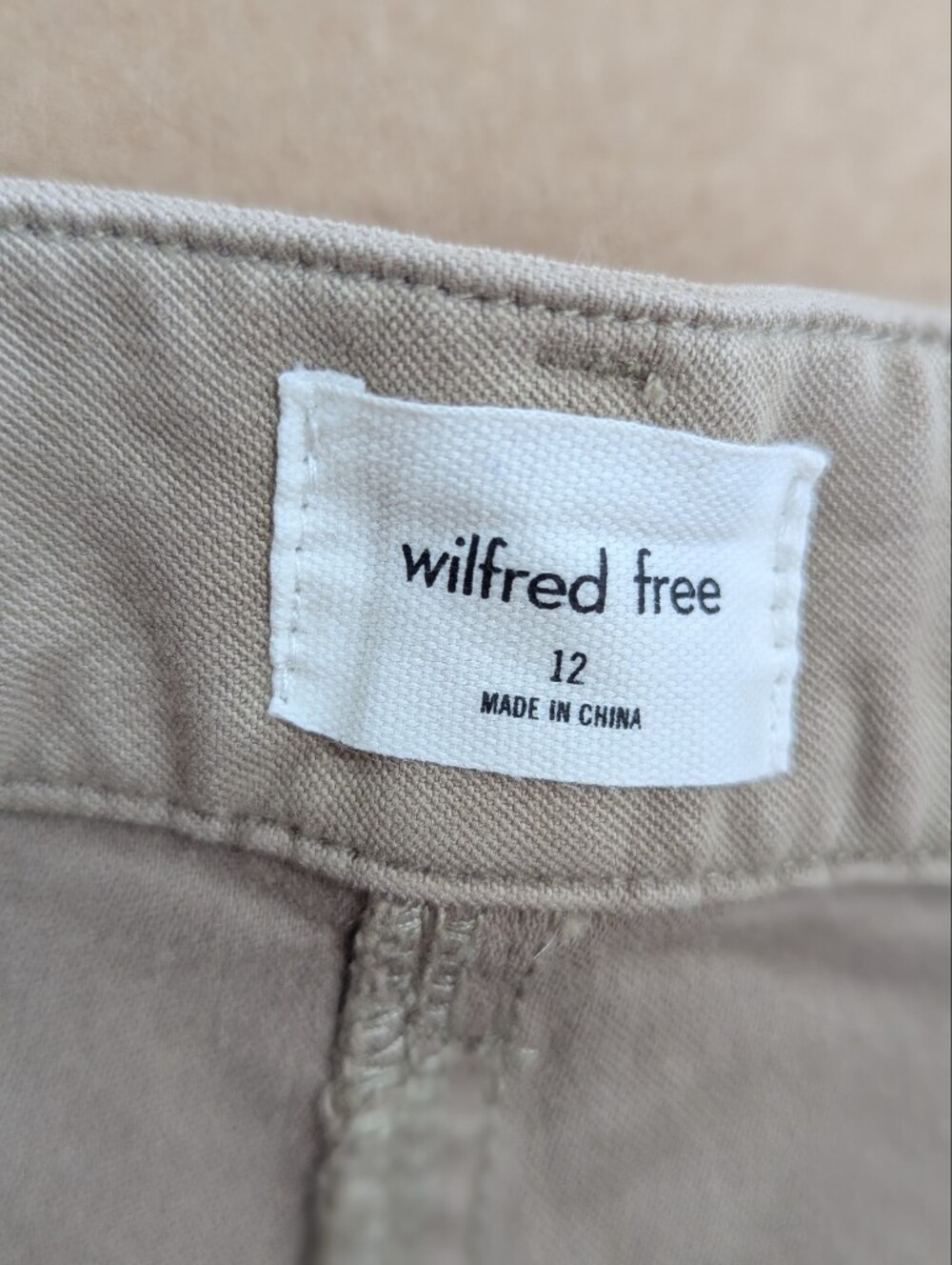 Wilfred Free Aritzia Pants "Brennan" Taupe Tan Carpenter Trousers Sz 12 *NWT - Picture 2 of 14